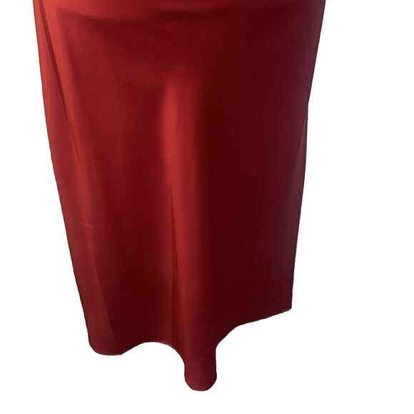 Women's Maxi Slip‎ Dress XXL Red Liquid Satin Lace Fairy Hollywood Glam - Picture 4 of 7